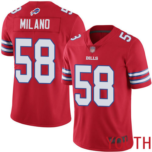 Youth Buffalo Bills 58 Matt Milano Limited Red Rush Vapor Untouchable NFL Jersey